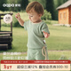 aqpa【一地春華】愛(ài)帕寶寶兒童春夏純棉短袖套裝嬰幼兒套裝男女寶 新葉 110