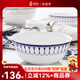 隆達骨瓷陶瓷餐具 簡(jiǎn)格 飯碗面碗湯碗 現代創(chuàng  )意簡(jiǎn)約ins風(fēng)浮雕微波爐泡面碗 簡(jiǎn)格6英寸中號碗2只裝