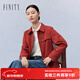 菲妮迪（FINITY）品牌風(fēng)衣春季新款簡(jiǎn)約休閑風(fēng)紅色短款耐皺通勤外套女 酒紅色 M