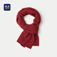 海瀾之家圍巾男董事長(cháng)推薦012A雙面保暖情侶圍巾男女HZDAD4J012A 大紅花紋12 180cm