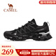 駱駝（CAMEL）男鞋百搭休閑清巖登山鞋男女同款夏季新款戶(hù)外鞋徒步鞋 F14B693073，黑色，男 42