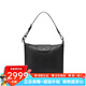 瓏驤（LONGCHAMP）LePliage Xtra Hobo包 按扣拉鏈皮革 月牙包腋下包手提包單肩包 黑色10189987001