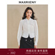 MAXRIENY【商場(chǎng)同款】清新中式襯衫女刺繡編織帶上衣收腰開(kāi)叉 白色 S 01/34