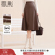 香影美拉德皮裙半身裙女高腰2025秋冬新款咖色中長(cháng)a字顯瘦pu傘裙 咖啡 S