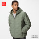 優(yōu)衣庫莫雷加德同款男裝女裝PUFFTECH空氣棉服連帽外套夾克478268 478268/53草綠色 L