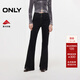 ONLY2025秋季新款修身V字高腰剪裁長(cháng)褲喇叭褲牛仔褲女|125432006 J09深牛仔灰色 S S標準褲長(cháng)