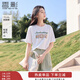 香影白色t恤女短袖2025夏裝新款慵懶風(fēng)寬松字母卡通貓咪減齡上衣 白色 T恤 L 165/88A/110-125斤