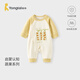 童泰（TONGTAI）嬰兒連體衣春秋季純棉寶寶衣服兒童休閑外出哈衣無(wú)骨爬服黃色80cm