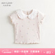 MARC&JANIE馬克珍妮女童滿(mǎn)底花卉娃娃領(lǐng)短袖T恤兒童純棉上衣夏裝240760