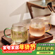 格娜斯（CRISTALGLASS）耐熱玻璃杯水杯子套裝泡茶杯帶把喝水杯大容量家用牛奶杯咖啡杯