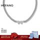 HEFANG何方珠寶枯葉蝶短項鏈鎖骨鏈女士輕奢高級感生日新年禮物送女友 銀色