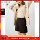 三彩秋款休閑短褲高腰顯瘦直筒闊腿褲西裝褲通勤女 咖啡色 S 155/64A