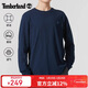 添柏嵐（Timberland）T恤男春夏柔軟舒適休閑透氣耐磨圓領(lǐng)長(cháng)袖上衣A5XVK 深藍寶石 XL