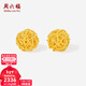 周六福新年禮物  黃金耳飾女款5G足金幾何球形耳釘 計價(jià)T 一對-1.84g