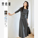 梵希蔓韓版高級感通勤套裝裙女秋季新款上衣半裙超火套裝 深花灰色 L