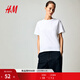 H&M女裝T恤2025夏季新款寬松圓領(lǐng)簡(jiǎn)約柔軟汗布棉質(zhì)短袖上衣0963662 白色139 M 165/96