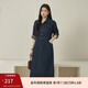 纖莉秀大碼女裝復古港風(fēng)氣質(zhì)收腰顯瘦牛仔連衣裙胖mm2025秋裝新款4360 復古藍【連衣裙QJ1709】 2XL
