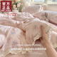 南極人（Nanjiren）公主風(fēng)雙層紗床上四件套2025新款全棉純棉花邊款被套床單床上用品 頌歌 【柔軟親膚 舒適裸睡】 1.8m 床單款 四件套-被套200*230cm