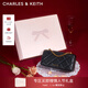 CHARLES&KEITH質(zhì)感菱格鏈條小方錢(qián)包女包包女包生日禮物新年禮物CK6-10680924 Black黑色 XS