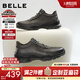 百麗厚底增高健步鞋男25秋新抓紋牛皮戶(hù)外休閑運動(dòng)鞋A2215CM5 黑色 41 (255mm)