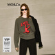 MO&Co.毛衣針織衫綿羊毛絨感小熊寬松美式復古圓領(lǐng)花灰摩安珂 深花灰色 S /160