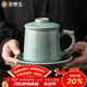 金鑲玉陳文德大師汝窯陶瓷茶水分離泡茶水杯辦公禮品水杯子 君德
