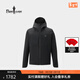 比音勒芬【復合防水絨感面料】果嶺軟殼Plus秋冬款男戶(hù)外針織夾克連帽外套 07黑色 XL （110）