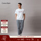 Calvin KleinJeans秋季男士通勤時(shí)尚經(jīng)典ck字母抽繩腰束腳針織運動(dòng)衛褲休閑褲 PN6-云跡灰 M （建議130-150斤）