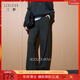 三彩2025冬季新款慵懶休閑長(cháng)褲糯米絨松緊高腰直筒褲垂感M 巖灰 M 160/68A 160/68A