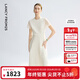 朗姿【蘭亭敘】真絲提花長(cháng)裙氣質(zhì)設計2025年夏季新款高級感連衣裙 米白色 M