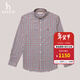 哈吉斯（HAZZYS）男裝 春秋款格子襯衣商務(wù)休閑純棉長(cháng)袖襯衫男ASCZK1BCK13 橙色OR L (175/96A 48)