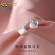 中國黃金（CHINA GOLD）S925銀耳飾精致百搭女款磨砂貓咪耳釘婦女節生日禮物送女朋友愛(ài)人 磨砂貓咪耳釘