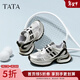 他她（TATA）厚底老爹鞋女網(wǎng)面透氣戶(hù)外運動(dòng)鞋登山鞋秋新WT701CM4 灰/銀/黑 36