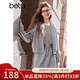 百圖betu女裝2025春季新款短外套連帽休閑百搭衛衣外套女2501T44 淺灰 S