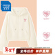 真維斯插肩袖短款開(kāi)衫衛衣女裝春秋季2026年新款時(shí)尚百搭連帽外套上衣GX 杏-粉心K 【綿柔親膚】 M