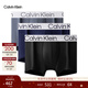 Calvin Klein內衣【新年禮物】ck本命年三條裝順滑彈力吸濕速干紅色平角內褲男 8R8-太空黑/深海藍/碳灰 3條 L