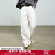 初語(yǔ)牛仔褲女2025秋季新款寬松純棉白色后松緊腰遮肉顯瘦長(cháng)褲 白色 XL