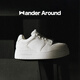 WANDER AROUND【郝熠然毛不易同款】5.5CM增高白色板鞋低幫厚底休閑鞋子 白色 35