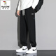 啄木鳥(niǎo)（TUCANO）大碼男褲春秋季款寬松直筒青年加肥加大休閑褲男裝潮胖子褲子男 FJNZC4019-7058黑色束腳（秋款） 6XL 215-240斤
