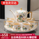 言則中式骨瓷可旋轉水具套裝客廳輕奢高檔茶壺茶杯整套禮盒杯具套裝 【骨瓷】荷塘春色套裝—木質(zhì)禮盒