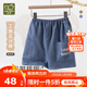 拉比童裝兒童短褲2025夏季男童5分褲工裝褲休閑百搭 牛仔 90