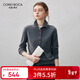 科蒙博卡2025秋冬新款100%羊絨衫女裝半高領(lǐng)開(kāi)衫外套女裝純色針織毛衣上衣 深空灰 L