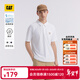 卡特（CAT）25新品男士經(jīng)典美式POLO衫貼布短袖翻領(lǐng)T恤 白色(建議拍小1碼） S