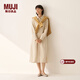 MUJI 女式 木棉混燈芯絨長(cháng)袖連衣裙女裝裙子長(cháng)裙連身裙冬季襯衫裙 象牙色 S （155/80A）