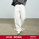 初語(yǔ)牛仔褲女2025秋季新款寬松純棉白色后松緊腰遮肉顯瘦長(cháng)褲 白色 XL