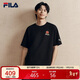 FILA 斐樂(lè )馬上起飛情侶針織短袖T恤2026春季時(shí)尚休閑純棉海棠花上衣