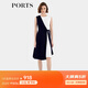 PORTS寶姿早春新款女裝優(yōu)雅氣質(zhì)雙拼色連衣裙ALD8D145JWP052 黑白色 S (4)
