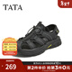 他她（TATA）2025夏商場(chǎng)同款舒適百搭休閑涼鞋男鞋新款VNU01BH5 黑色 40