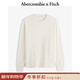 Abercrombie & Fitch美式復古舒適百搭純色華夫格圓領(lǐng)長(cháng)袖T恤25春季男裝124-4532 象牙白 M (180/100A)