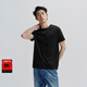 太平鳥(niǎo)男裝 易打理短袖T恤男打底純色衣服情侶體恤潮冰氧吧 冰曜黑第二批 XL